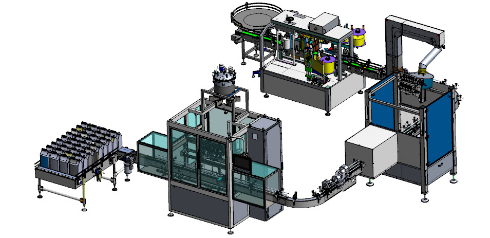 automatic-packaging-line-filler-capper-labeller